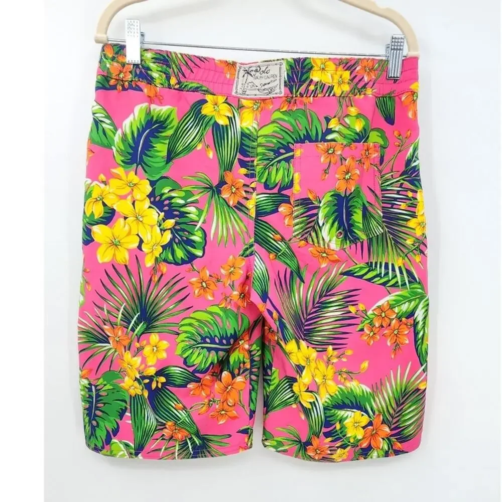 Polo Ralph Lauren Kids Boys Swim Trunks Size 14 Floral Tropical